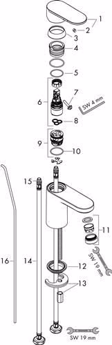 Hansgrohe VERNIS Blend 100 miscelatore monocomando per lavabo con scarico a scomparsa da 1 1/4 di pollice nero opaco