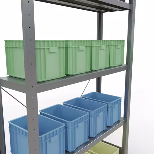 Abbildung Nr 7 des Artikels Grundregal, Fachbodenregal Stecksystem MULTIplus330, 2000 x 1000 x 300 mm (HxBxT), 5 Fachböden, Kreuzstrebe, verzinkt aus der Produktgruppe Stecksystem von der Marke Schulte Lagertechnik
