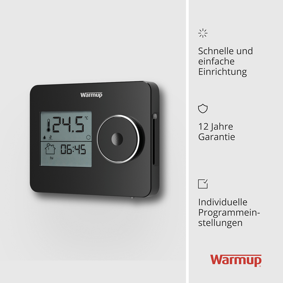 Warmup Tempo - Digitalthermostat, schwarz