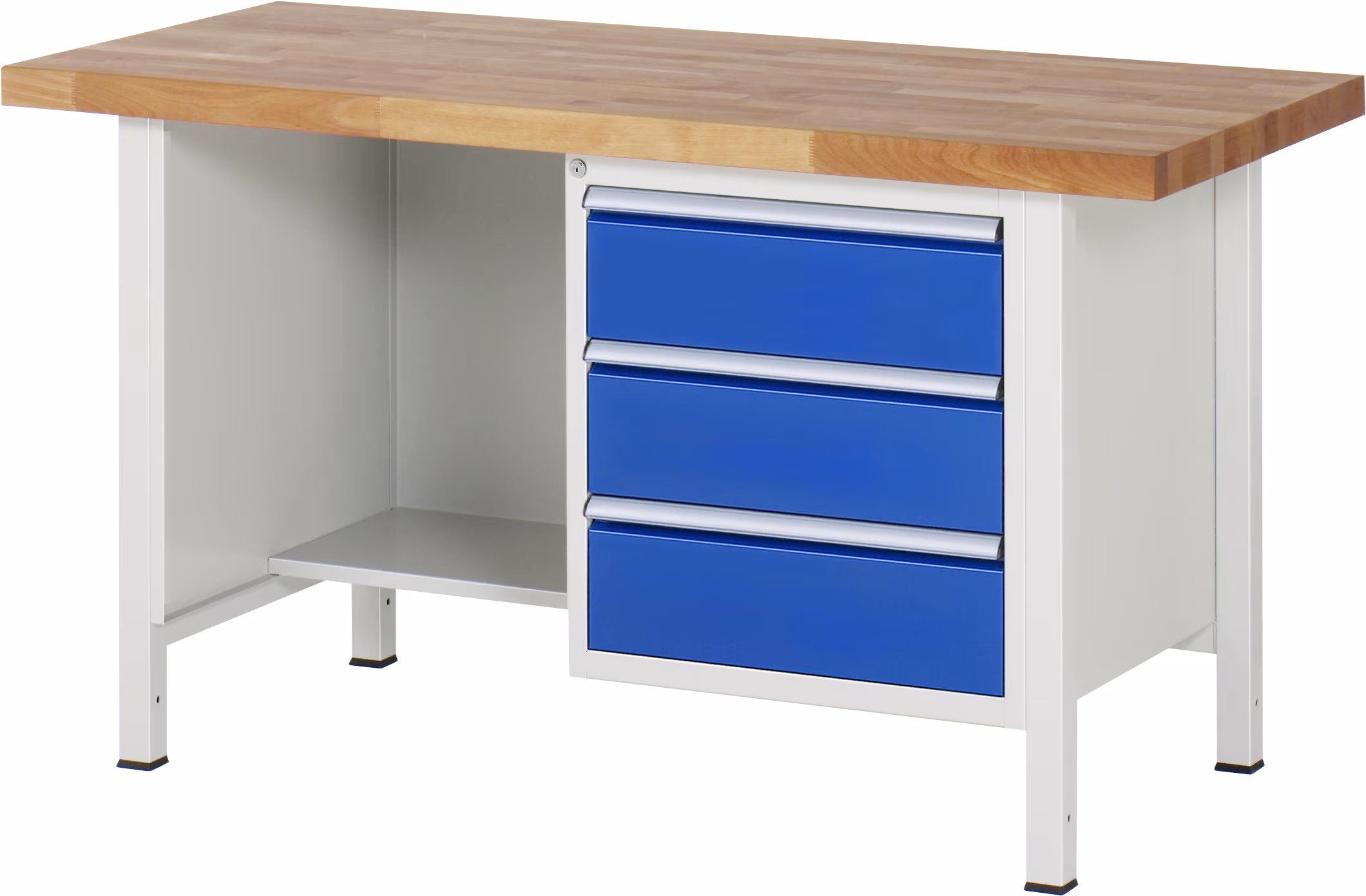 Werkbank höhenverstellbar 8452A2, B1500xT700xH840-1040mm, 3xSchublade-Teilauszug von Rau Werkbank höhenverstellbar 8452A2 aus der Kategorie Werkbänke mit der Artikelnr. 03-8452A2-157B4H.11