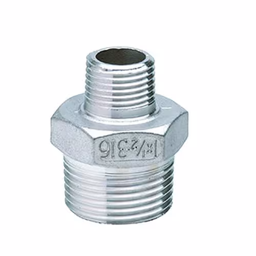 Edelstahl Reduziernippel außen/außen Nr. 245 1/2 x 3/8 Zoll (AISI 316) / PN16 von der Marke Atusa Atusa Edelstahl Reduzier-Nippel AG-AG Nr. 245 (AISI 316) PN16 Typ Größe: 1/2 x 3/8 Zoll aus der Kategorie Edelstahl Gewindefittings mit der Artikelnr. I245L032