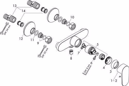 Hansgrohe Einhebel-Brausemischer VERNIS Blend Aufputz chrom