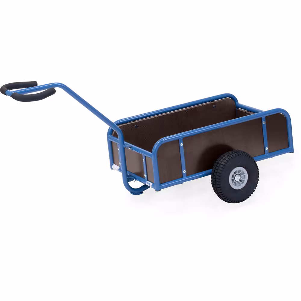 Handwagen schwer Wände aus Stahlrohr geschweißt, pulverbeschichtet, brillantblau RAL 5007 aus der Kategorie Handwagen/Pritschenwagen
