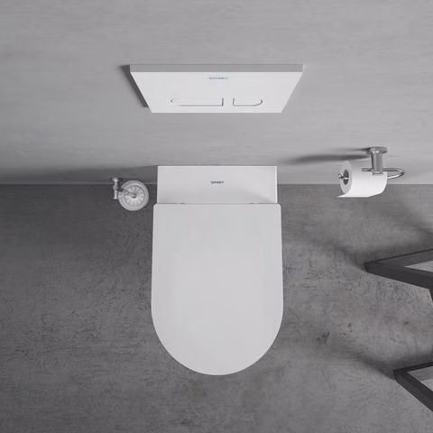Detailbild 4043000 Duravit Wand-WC-Set ME by Starck, rimless, Durafix Tiefspüler, weiß, inklusive WC-Sitz mit Absenkautomatik