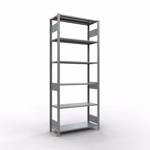 Grundregal, Fachbodenregal Stecksystem MULTIplus85, 2500 x 1000 x 400 mm (HxBxT), 6 Fachböden, Längenriegel, verzinkt von der Marke Schulte Lagertechnik Grundregal, Fachbodenregal Stecksystem MULTIplus85, 2500 x 1000 x 400 mm (HxBxT), 6 Fachböden, Längenriegel, verzinkt aus der Kategorie Grundregal mit der Artikelnummer 13141-LR