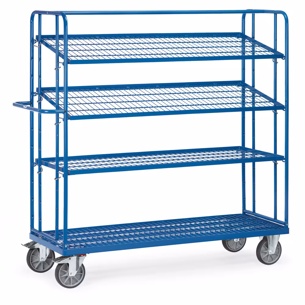 Etagenwagen neigbar Drahtgitter 1 fester und 3 lose Böden mit eingeschweißtem Drahtgitter von Fetra Etagenwagen neigbar Drahtgitter 1 fester und 3 lose Böden mit eingeschweißtem Drahtgitter aus der Kategorie Etagenwagen