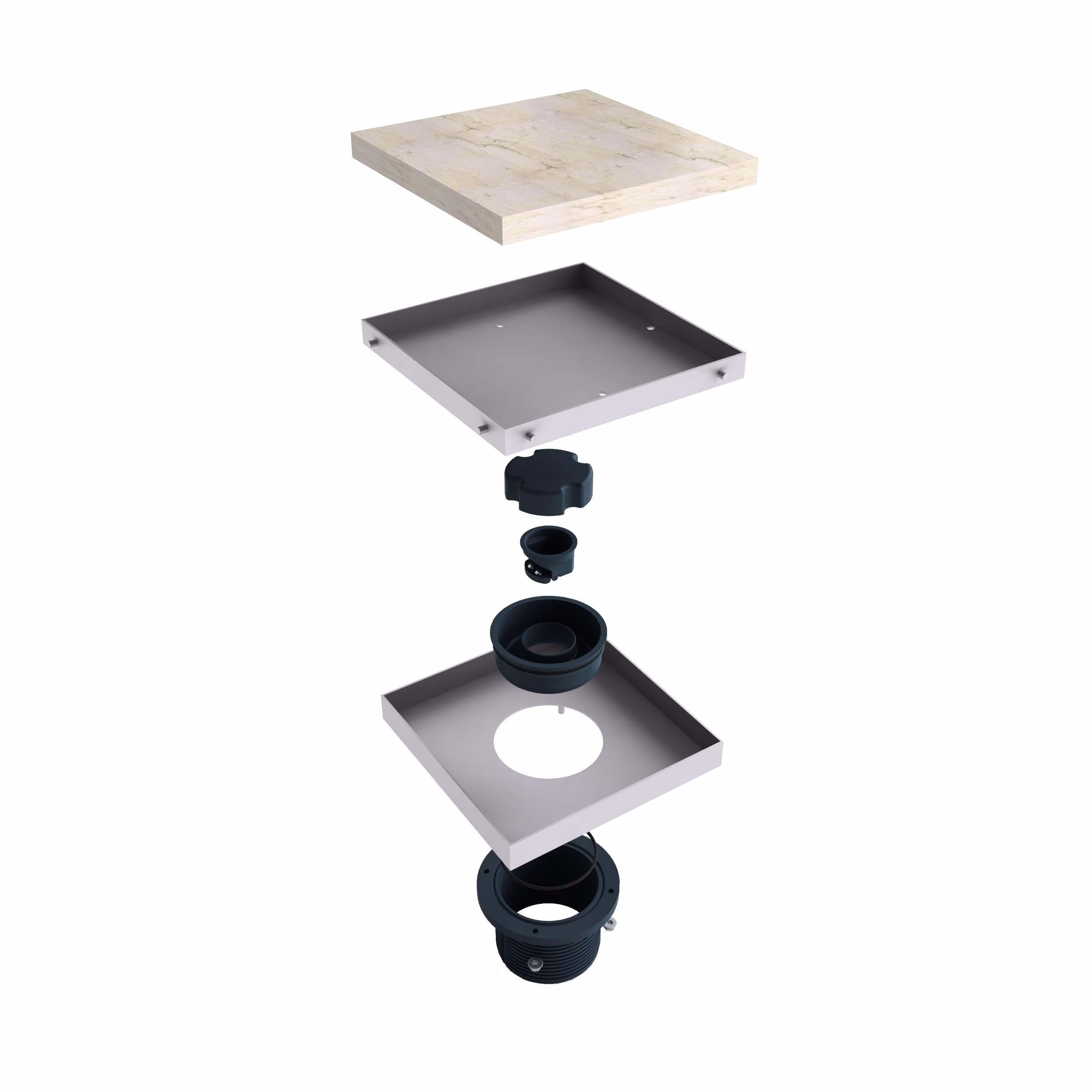 Ohne Text 1362204955302114777 MERT Ablaufaufsatz 20x20cm Bodenablauf Design "FLIESEN"