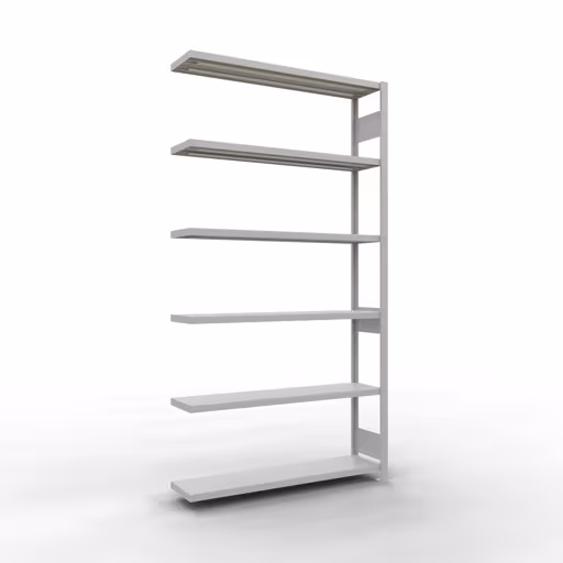 Abbildung Nr 14 des Artikels Anbauregal, Fachbodenregal Stecksystem MULTIplus250, 2500 x 1300 x 300 mm (HxBxT), 6 Fachböden, Längenriegel, RAL 7035 lichtgrau aus der Produktgruppe Stecksystem von der Marke Schulte Lagertechnik