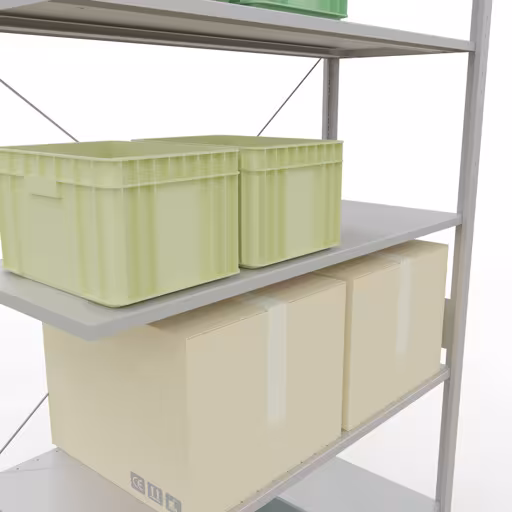 Stecksystem Anbauregal 3000x1300x500 mm, Typ 150 kg, lichtgrau mit der Artikelnr. 32657-130 Stecksystem Anbauregal 3000x1300x500 mm, Typ 150 kg, lichtgrau von Schulte Lagertechnik aus der Kategorie Stecksystem