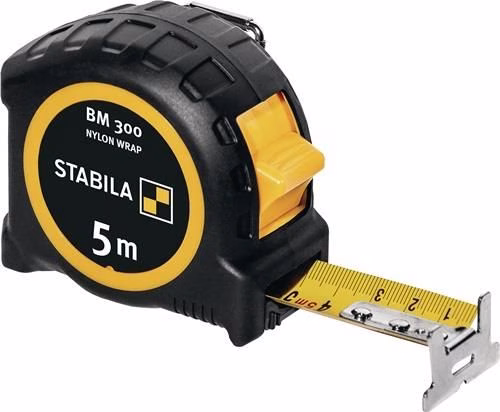 Mètre ruban de poche BM 300, longueur 5 m, largeur 27 mm, EC II, PC-ABS/TPE, EASY-CLIP STABILA, de la marque Stabila Mètre ruban de poche BM 300 EG II PC-ABS / TPE EASY-CLIP STABILA de la catégorie Mètres rubans et règles, référence 8000911839