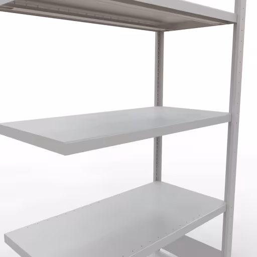 Abbildung Nr 13 des Artikels Anbauregal, Fachbodenregal Stecksystem MULTIplus250, 2000 x 1000 x 500 mm (HxBxT), 5 Fachböden, Längenriegel, RAL 7035 lichtgrau aus der Produktgruppe Stecksystem von der Marke Schulte Lagertechnik