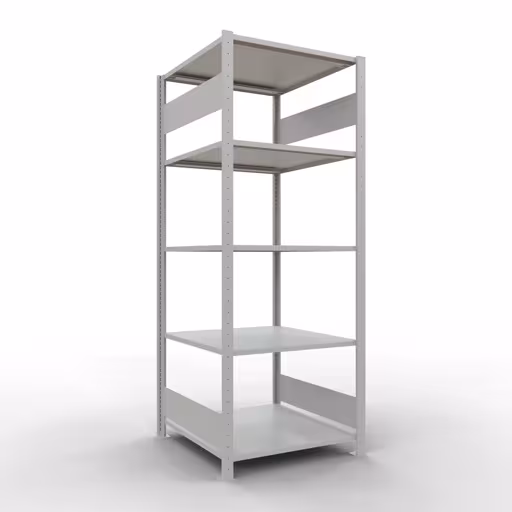 Produktbild Nr.15 des Artikels Grundregal, Fachbodenregal Stecksystem MULTIplus150, 2000 x 750 x 800 mm (HxBxT), 5 Fachböden, Längenriegel, RAL 7035 lichtgrau aus der Produktreihe Stecksystem von der Marke Schulte Lagertechnik