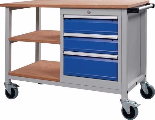 Werkbank Breite 1200 x Tiefe 540 x Höhe 880 mm Buche Multiplex aus der Kategorie Werkbänke