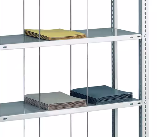 Grundregal, Schraub-Fädelstäberegal BASIC70, 1800 x 900 x 350 mm (HxBxT), 5 Fachböden, RAL 7035 lichtgrau von der Marke Schulte Lagertechnik aus der Produktreihe Büroregale