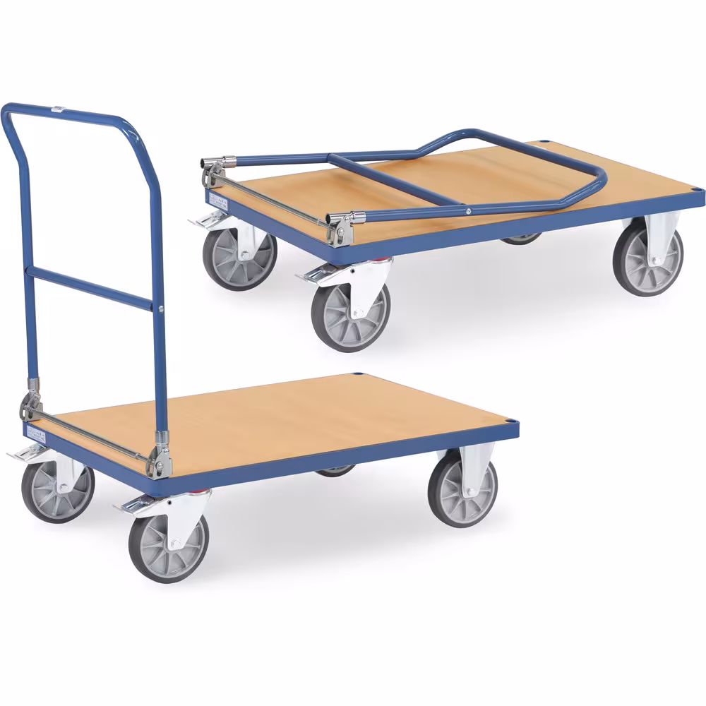 Klappwagen Multi-Vario Klappwagen aus Stahlrohr und Profilstahl geschweißt, pulverbeschichtet brillantblau RAL 5007 Typ Ladeflächenlänge: 1000 mm aus der Kategorie Klappwagen mit der Artikelnr. 2502-K