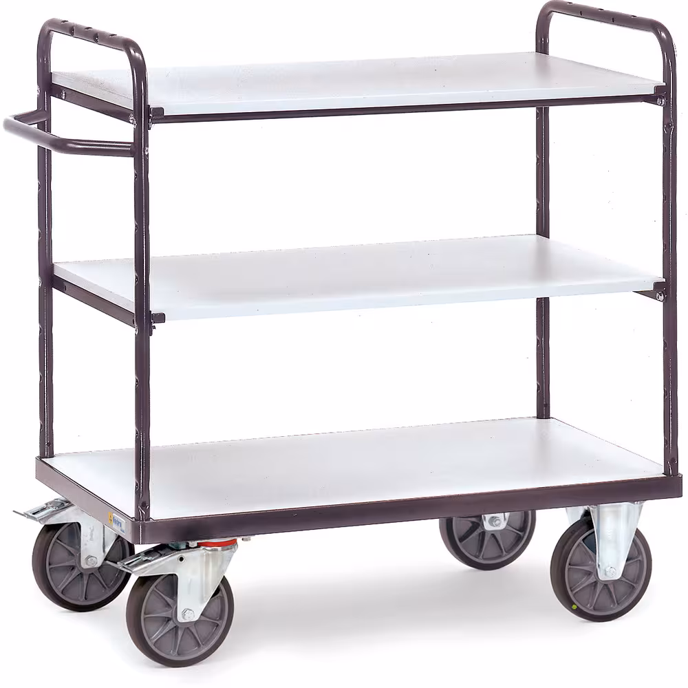 ESD-Etagenwagen 3 Etagen elektrisch leitfähig pulverbeschichtet, schiefergrau RAL 7015, Schraub- und Steckkonstruktion von Fetra ESD-Etagenwagen 3 Etagen elektrisch leitfähig pulverbeschichtet, schiefergrau RAL 7015, Schraub- und Steckkonstruktion aus der Kategorie ESD-Geräte