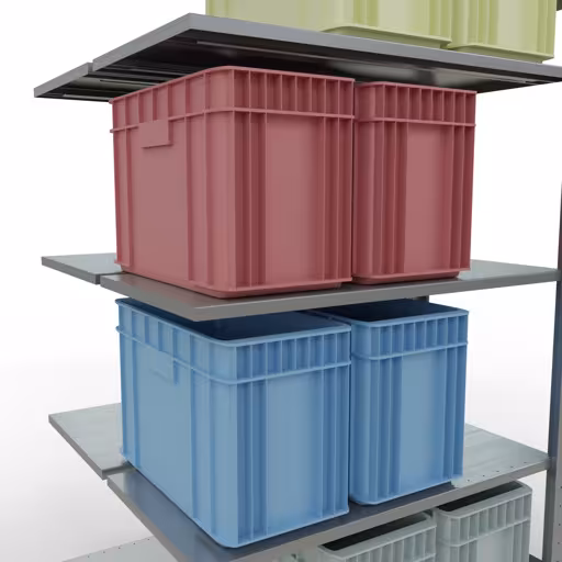 Abbildung Nr 8 des Artikels Anbauregal, Doppelregal, Fachbodenregal Stecksystem MULTIplus150, 2000 x 1000 x (2x500) mm (HxBxT), 2x5 Fachböden, Längenriegel, verzinkt aus der Produktgruppe Fachbodenregale von der Marke Schulte Lagertechnik
