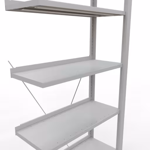 Abbildung Nr 11 des Artikels Anbauregal, Büro-Fachbodenregal Stecksystem MULTIplus85, 2300 x 750 x 300 mm (HxBxT), 7 Fachböden, Kreuzstrebe, mit Anschlagleiste, lichtgrau aus der Produktgruppe Büroregale von der Marke Schulte Lagertechnik