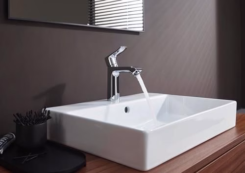 Detailbild 4076667 Hansgrohe Einhebel-Waschtischmischer METRIS 110 Nennweite 15 ComfortZone 110 mit Zugstangen-Ablaufgarnitur G 1 1/4 Zoll chrom