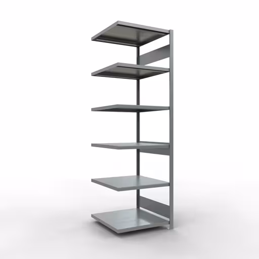 Anbauregal, Fachbodenregal Stecksystem MULTIplus250, 2500 x 750 x 800 mm (HxBxT), 6 Fachböden, Längenriegel, verzinkt aus der Kategorie Anbauregal mit der Artikelnummer 12986-75-LR