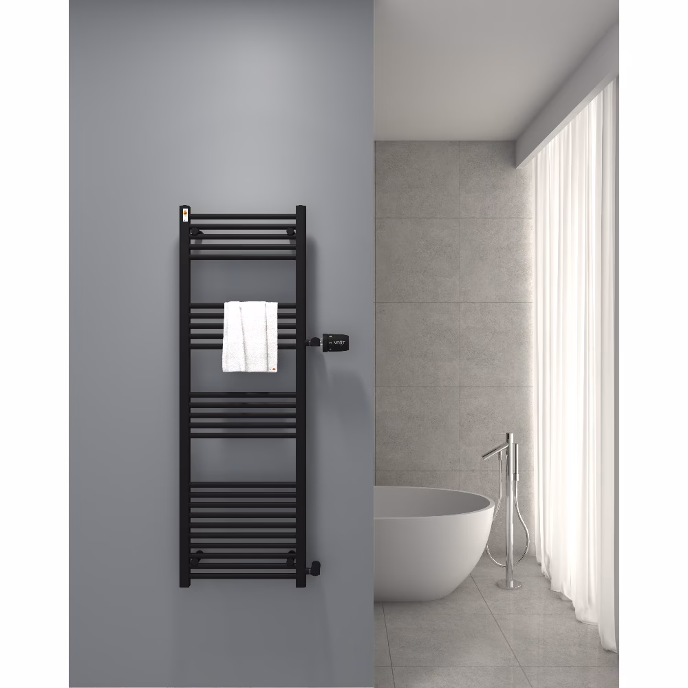 Radiatore di ricambio per bagno MERT, nero, 1000x1000 mm, attacco laterale 900 mm, della marca Mert Radiatore di ricambio per bagno MERT, nero, con attacco laterale dritto, della categoria radiatori per bagno con attacco laterale, codice articolo 1-100x100-ASR-90-BLACK