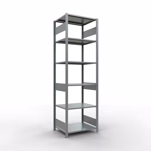 Grundregal, Fachbodenregal Stecksystem MULTIplus150, 2500 x 750 x 600 mm (HxBxT), 6 Fachböden, Längenriegel, verzinkt von der Marke Schulte Lagertechnik Grundregal, Fachbodenregal Stecksystem MULTIplus150, 2500 x 750 x 600 mm (HxBxT), 6 Fachböden, Längenriegel, verzinkt aus der Kategorie Grundregal mit der Artikelnummer 12761-75-LR