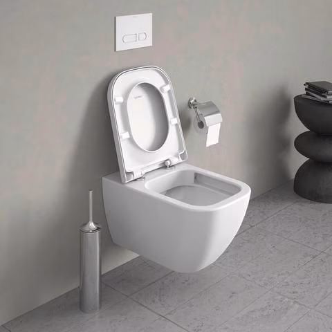Detailbild 3993040 Abattant de toilettes Happy D.2 blanc avec mécanisme de fermeture amortie, charnières en acier inoxydable, DURAVIT