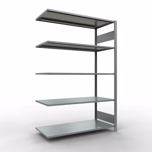 Anbauregal, Fachbodenregal Stecksystem MULTIplus150, 2000 x 1300 x 600 mm (HxBxT), 5 Fachböden, Längenriegel, verzinkt von der Marke Schulte Lagertechnik Anbauregal, Fachbodenregal Stecksystem MULTIplus150, 2000 x 1300 x 600 mm (HxBxT), 5 Fachböden, Längenriegel, verzinkt aus der Kategorie Anbauregal mit der Artikelnummer 12765-130-LR