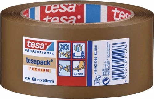 Verpackungsklebeband PVC tesapack® 4124 chamois Länge 66 m Breite 50 mm Rolle TESA von der Marke Verpackungsklebeband PVC tesapack® 4124 Rolle TESA aus der Kategorie Klebebänder und Dichtbänder mit der Teilenummer 3000265549