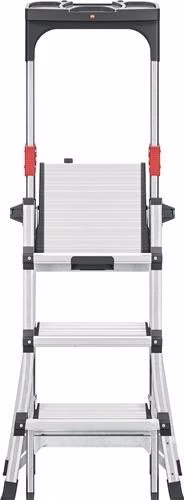 Stufenstehleiter TL100 Stufen 3-5 Stufen Aluminium eloxiert Gesamthöhe 1430-1900 mm teleskopierbar HAILO