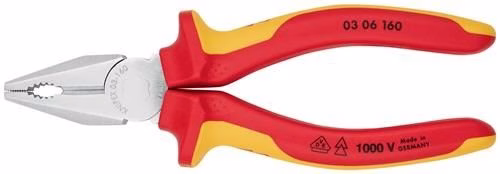Kombizange Länge 160 mm Mehrkomponenten-Hüllen verchromt VDE KNIPEX