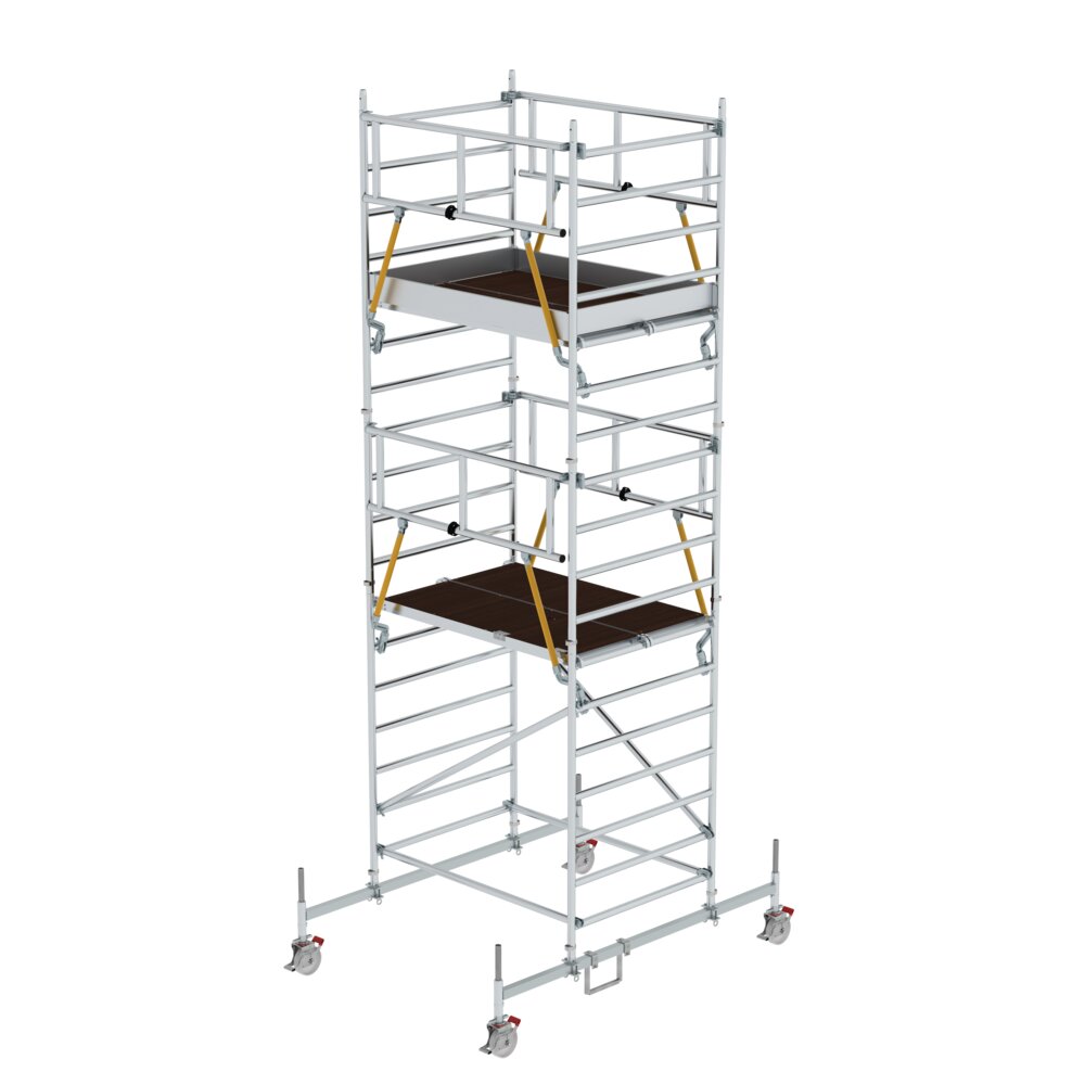 Munk Rollgerüst SG 1,35 x 1,80 m mit Fahrbalken& Doppel-Plattform Plattformhöhe 4,66 m von Günzburger Steigtechnik Munk Rollgerüst SG 1,35 mit Fahrbalken & Doppel-Plattform aus der Kategorie Rollgerüste mit der Artikelnr. 173437