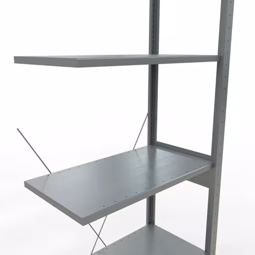 Anbauregal, Fachbodenregal Stecksystem MULTIplus150, 2500 x 750 x 400 mm (HxBxT), 6 Fachböden, Kreuzstrebe, verzinkt mit der GTIN 4004514204974 Anbauregal, Fachbodenregal Stecksystem MULTIplus150, 2500 x 750 x 400 mm (HxBxT), 6 Fachböden, Kreuzstrebe, verzinkt von Schulte Lagertechnik mit der Artikelnr. 12746-75