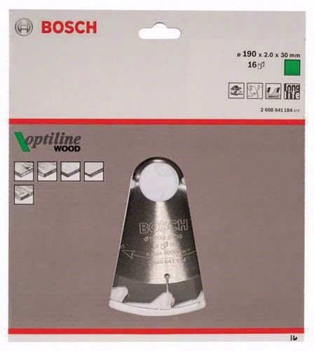 Detailbild 4051668 Kreissägeblatt PRO Wood Außendurchmesser 190 mm Zähne 16 Wechselzahn Schnittbreite 2 mm BOSCH