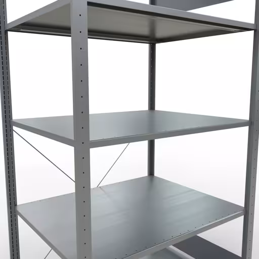 Abbildung Nr 14 des Artikels Grundregal, Fachbodenregal Stecksystem MULTIplus150, 2000 x 1000 x 800 mm (HxBxT), 5 Fachböden, Kreuzstrebe, verzinkt aus der Produktgruppe Stecksystem von der Marke Schulte Lagertechnik