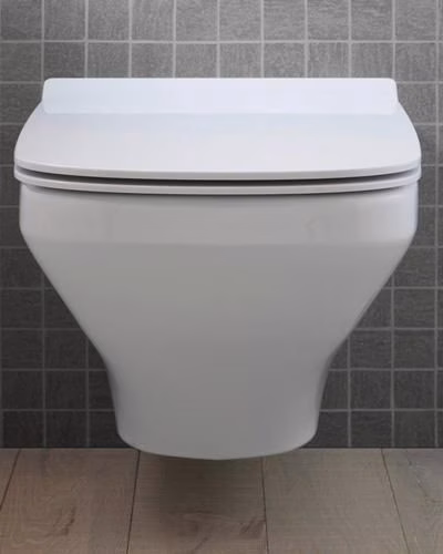 Duravit Wand-WC-Set DuraStyle, rimless, Durafix Tiefspüler, weiß, inklusive WC-Sitz mit Absenkautomatik