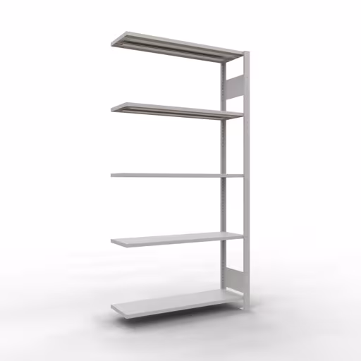 Anbauregal, Fachbodenregal Stecksystem MULTIplus150, 2000 x 1000 x 300 mm (HxBxT), 5 Fachböden, Längenriegel, RAL 7035 lichtgrau von Schulte Lagertechnik aus der Kategorie Stecksystem
