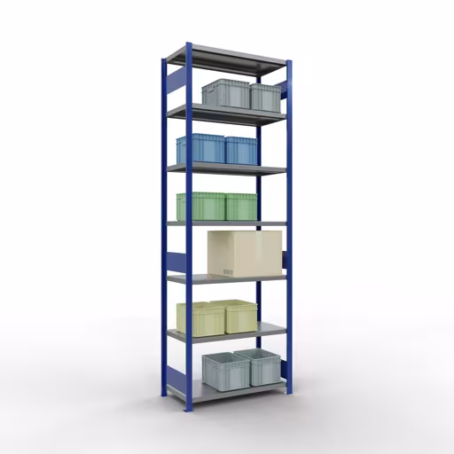 Produktbild Nr 13 des Artikels Grundregal, Fachbodenregal Stecksystem MULTIplus330, 3000 x 1000 x 500 mm (HxBxT), 7 Fachböden, Längenriegel, RAL 5010 enzianblau/verzinkt Abbildung Nr 13 des Artikels Grundregal, Fachbodenregal Stecksystem MULTIplus330, 3000 x 1000 x 500 mm (HxBxT), 7 Fachböden, Längenriegel, RAL 5010 enzianblau/verzinkt aus der Produktgruppe Stecksystem von der Marke Schulte Lagertechnik