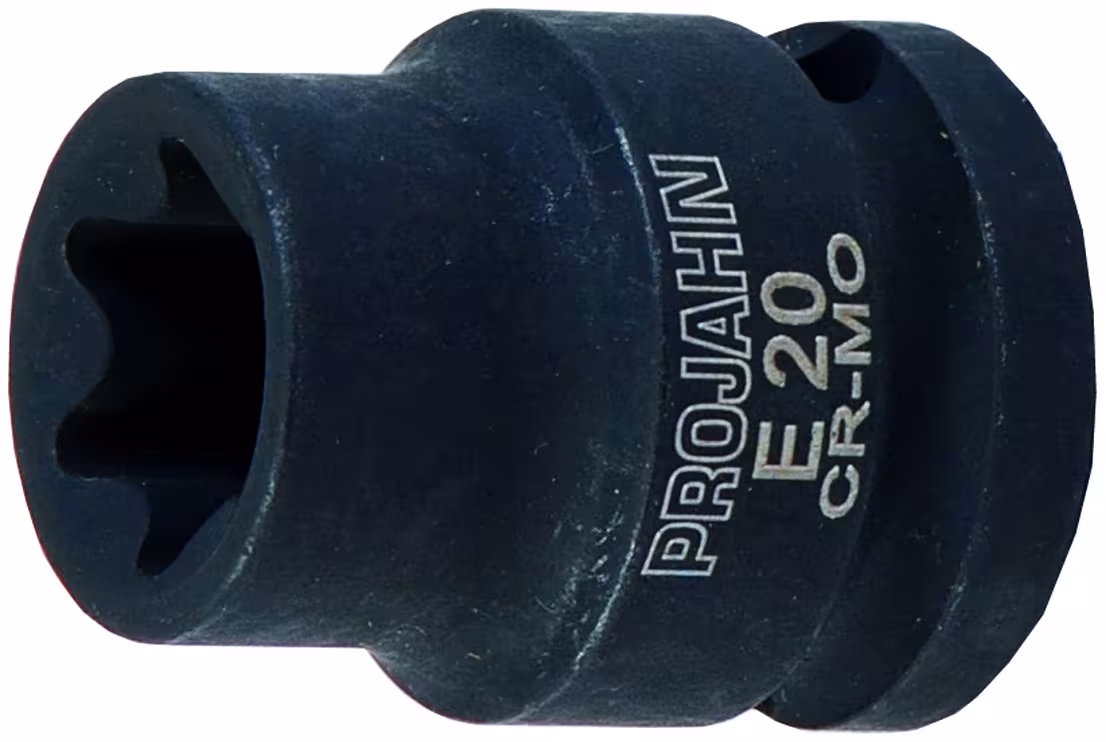 1/2" Schlag Stecknuss Außen TX E18 von der Marke PROJAHN Schlag-Steckschlüssel-Einsatz E-TX 12,5 Typ Variante: 1/2" Schlag Stecknuss Außen TX E18 aus der Kategorie Steckschlüssel Sätze & Einzelteile mit der Artikelnr. 384018