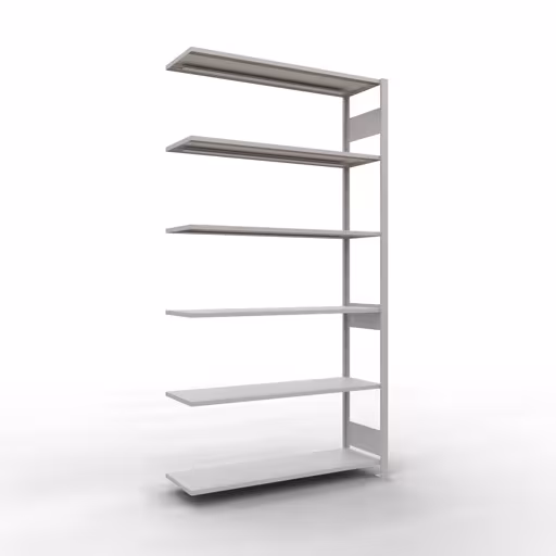 Produktbild Nr.13 des Artikels Anbauregal, Fachbodenregal Stecksystem MULTIplus150, 2500 x 1300 x 400 mm (HxBxT), 6 Fachböden, Längenriegel, RAL 7035 lichtgrau aus der Produktreihe Stecksystem von der Marke Schulte Lagertechnik