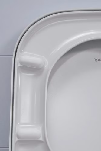 Abattant de toilettes Happy D.2 blanc avec mécanisme de fermeture amortie, charnières en acier inoxydable, DURAVIT