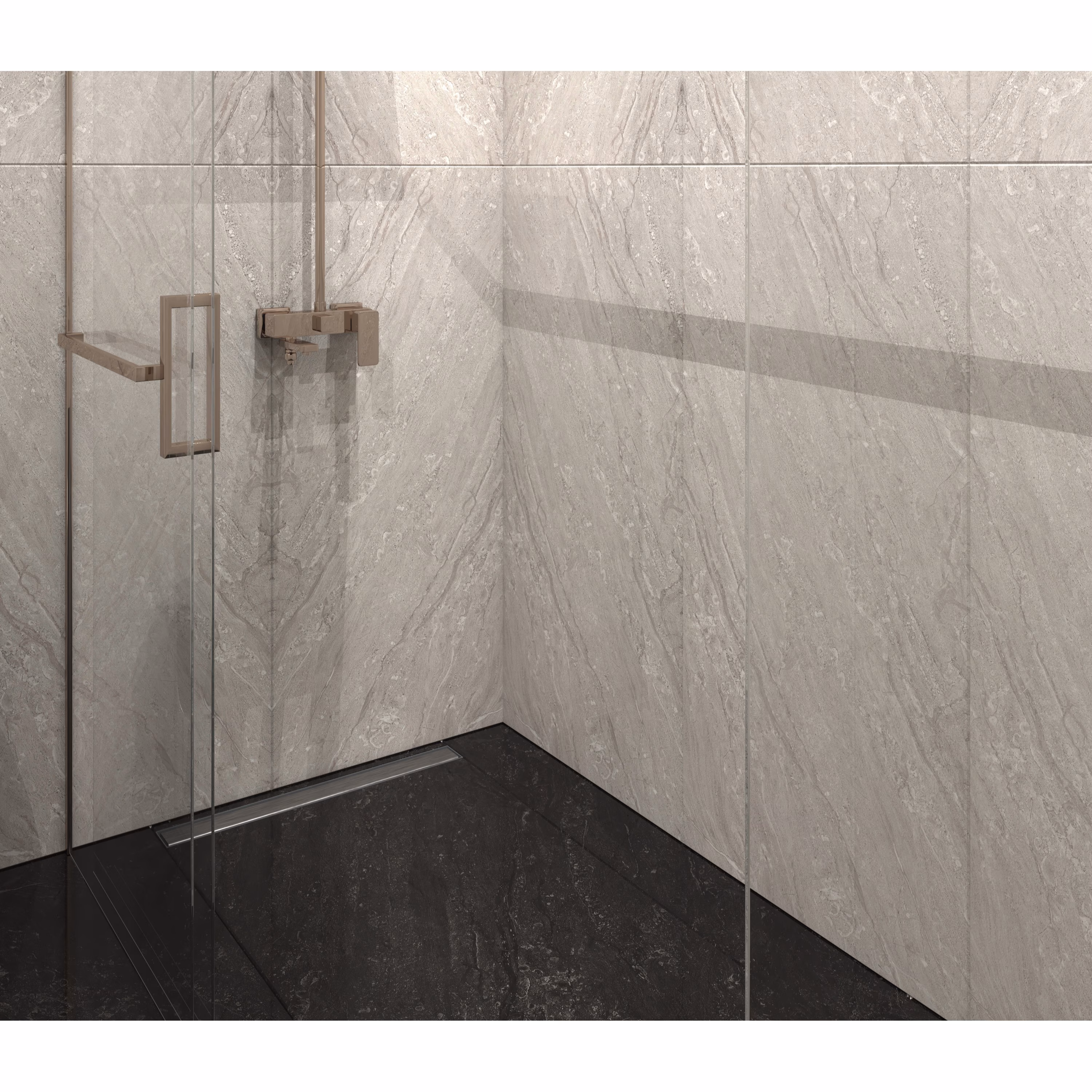 MERT 300mm Duschrinne Linear Edelstahl, gebürstet