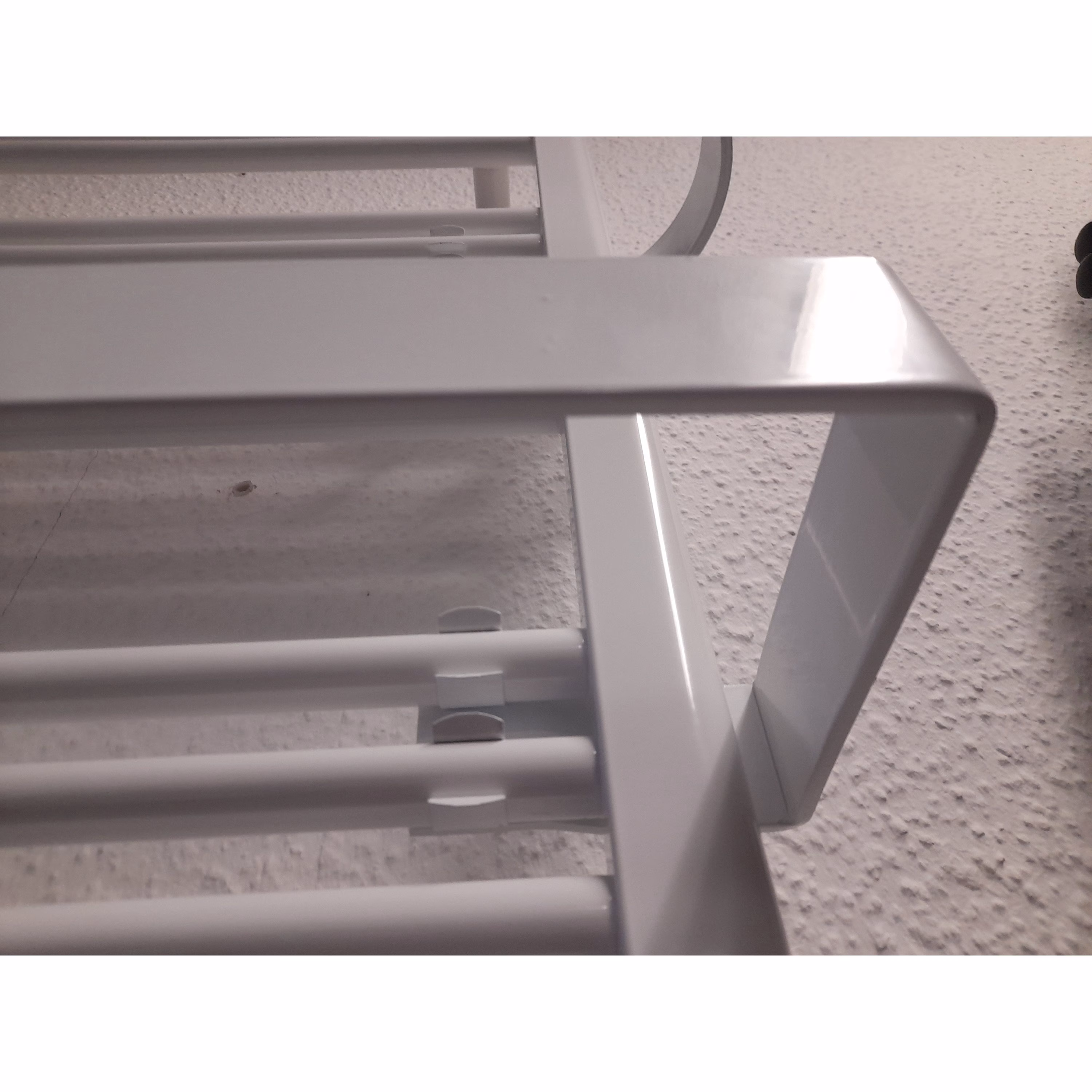Ohne Text 2208522 MERT Handtuchhalter ECKIG 500mm, Verkehrsweiss RAL 9016, glatt glänzend