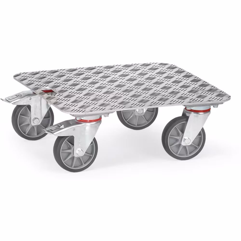 Kistenroller 1187 - ALU-Quintettblech Schweißkonstruktion mit Aluminium-Quintettblech-Plattform und Griffloch von der Marke Fetra aus der Produktreihe Transportsysteme