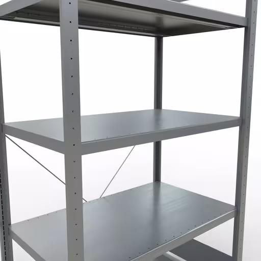 Produktbild Nr.13 des Artikels Grundregal, Fachbodenregal Stecksystem MULTIplus250, 2000 x 1000 x 600 mm (HxBxT), 5 Fachböden, Kreuzstrebe, verzinkt aus der Produktreihe Stecksystem von der Marke Schulte Lagertechnik