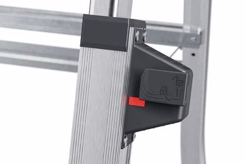 Stufenstehleiter TL100 Stufen 3-5 Stufen Aluminium eloxiert Gesamthöhe 1430-1900 mm teleskopierbar HAILO