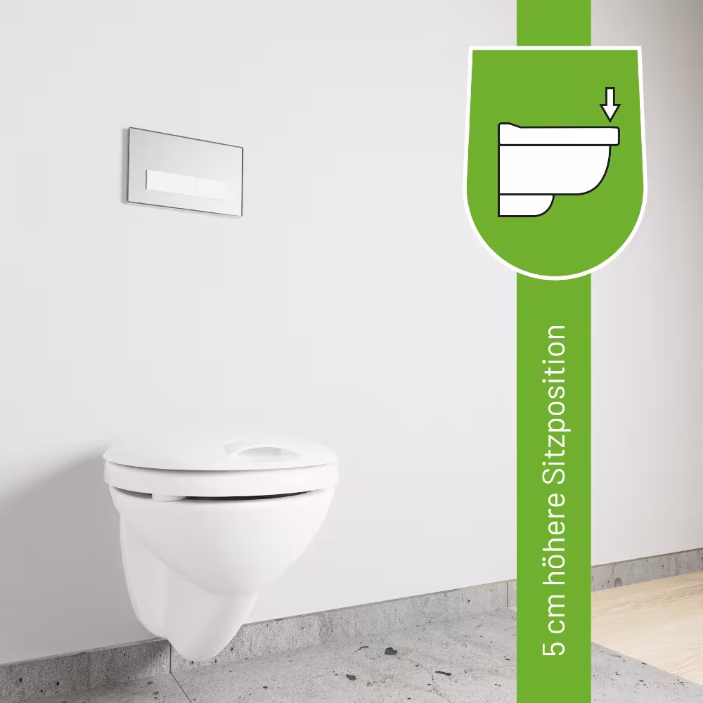 Ohne Text 746052 Barrierefreier WC-Sitz C601 "Senioren" mit 5 cm Sitzerhöhung und Absenkautomatik