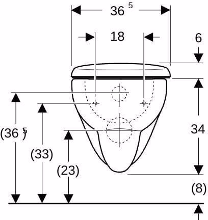 Geberit Renova Set Wand-WC mit WC-Sitz Tiefspüler, weiß