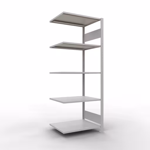 Anbauregal, Fachbodenregal Stecksystem MULTIplus150, 2000 x 750 x 600 mm (HxBxT), 5 Fachböden, Längenriegel, RAL 7035 lichtgrau von der Marke Schulte Lagertechnik Anbauregal, Fachbodenregal Stecksystem MULTIplus150, 2000 x 750 x 600 mm (HxBxT), 5 Fachböden, Längenriegel, RAL 7035 lichtgrau aus der Kategorie Anbauregal mit der Artikelnummer 32665-75-LR