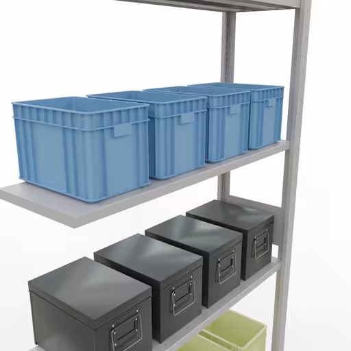 Anbauregal, Fachbodenregal Stecksystem MULTIplus85, 3000 x 1000 x 300 mm (HxBxT), 7 Fachböden, Längenriegel, RAL 7035 lichtgrau aus der Kategorie Anbauregal mit der GTIN 4004514295859 Anbauregal, Fachbodenregal Stecksystem MULTIplus85, 3000 x 1000 x 300 mm (HxBxT), 7 Fachböden, Längenriegel, RAL 7035 lichtgrau von der Marke Schulte Lagertechnik aus der Produktreihe Stecksystem